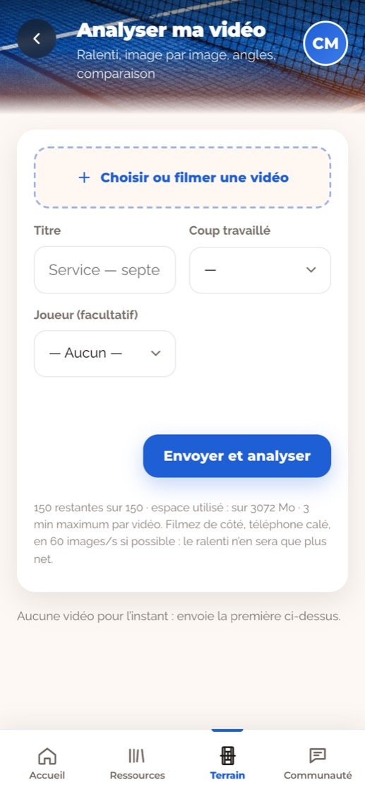 L’écran d’envoi d’une vidéo à analyser, sur téléphone